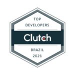 Clutch badge highlighting "Top Developers Brazil 2021," representing excellence in development.
