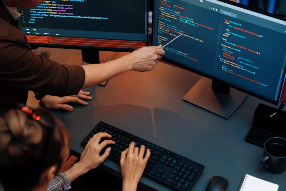 people working in software development