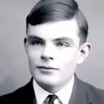 Retrato de Alan Turing, matemático britânico considerado o pai da computação moderna e da inteligência artificial