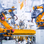 Máquinas industriais representando a indústria 4.0