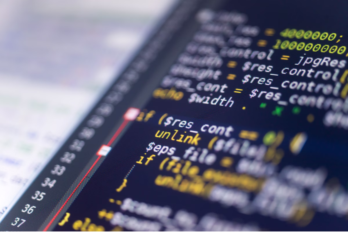 PHP code displayed on a computer screen, representing web application development and programming.